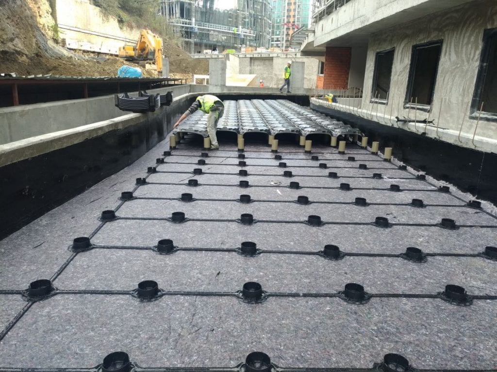 ABS void formwork installation on a car park ramp project