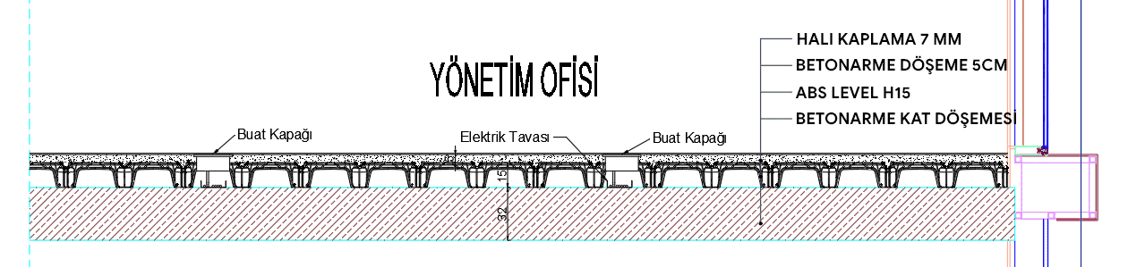 Örnek Kesit // Betonarme Yükseltilmiş Döşeme Temel Kesiti